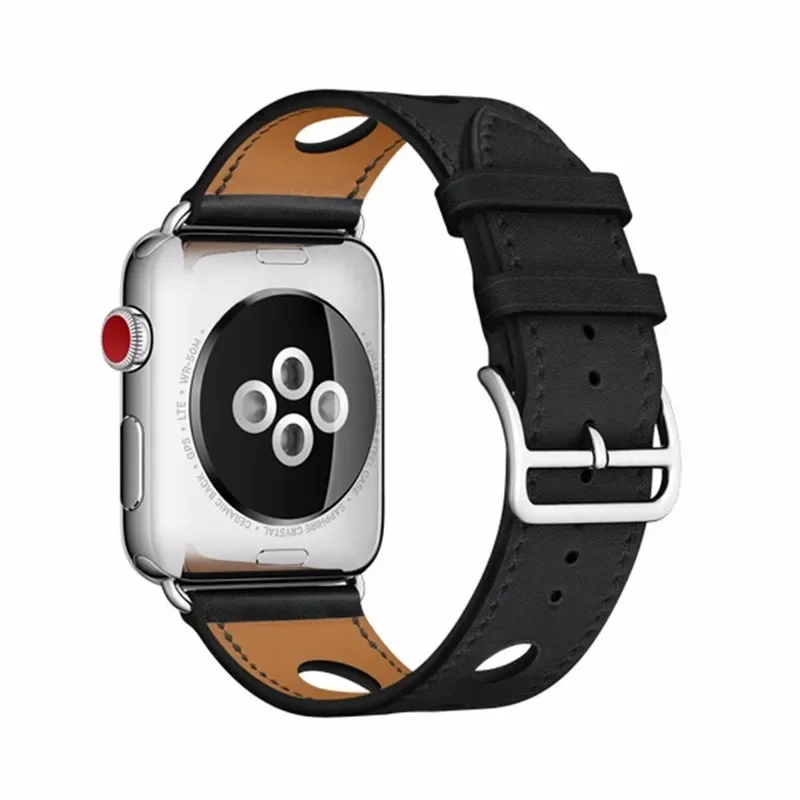 Cinturino in pelle per Apple Watch Ultra3/2 49mm 11 10 9 8 7 46mm 45mm 41mm 42mm Traspirante impermeabile per iWatch 6 5 4 SE3 44mm 40mm
