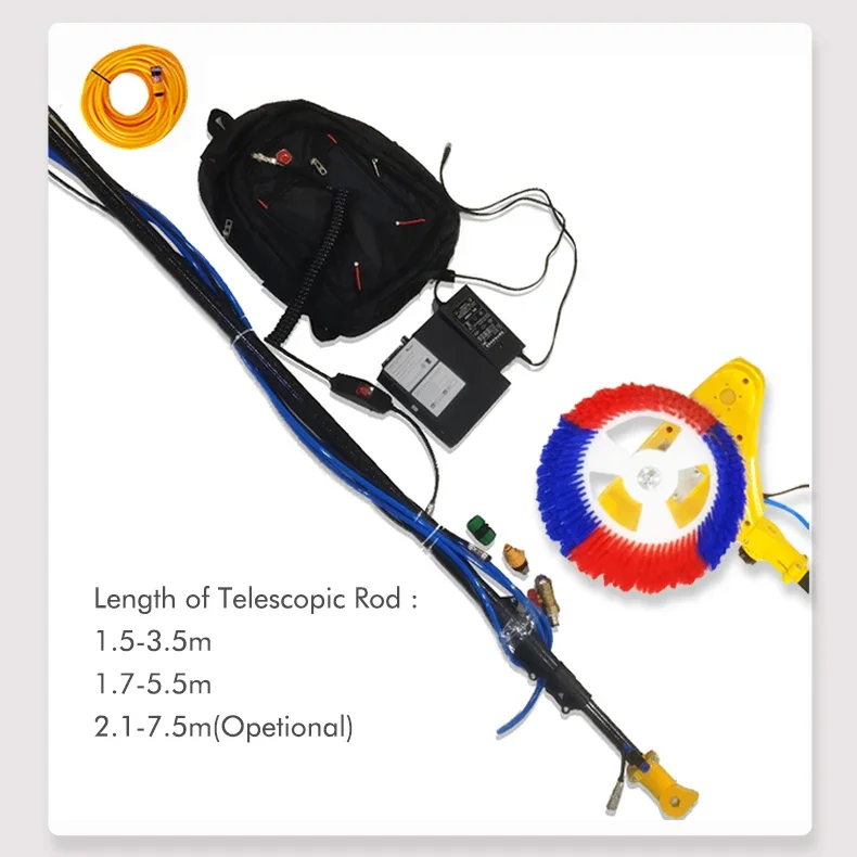 Automatic 3.5m 5.5m 7.5m Cleaning Electric Telescopic Solar Panel Machine Robot Equipment Rotary Brush