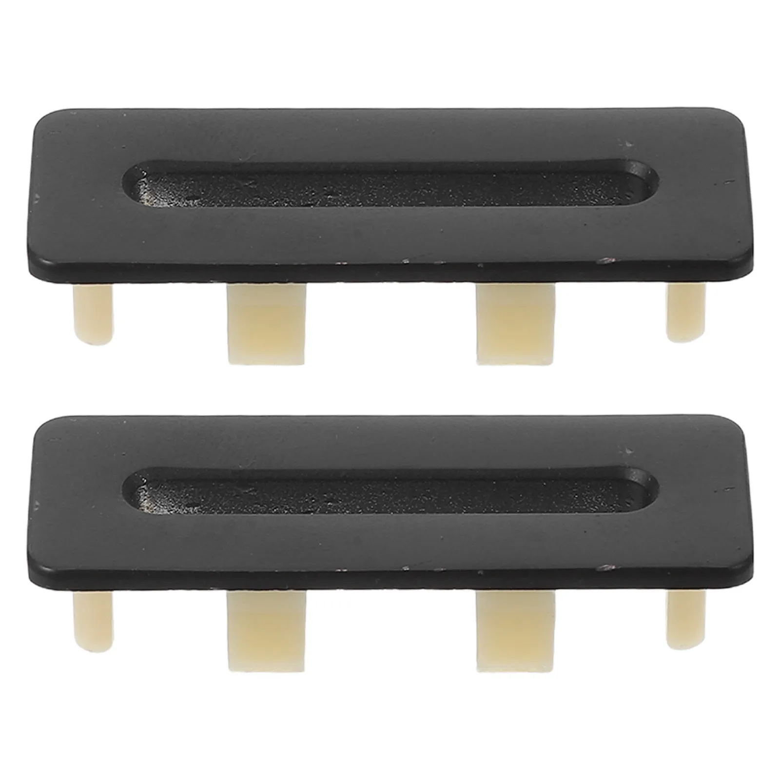 2Pcs Sink Overflow Cover Metal Rectangle Black Basin Cap for Bathroom Vanity Kitchen Washbasin Overflow Drain 2.08x0.79x0.75