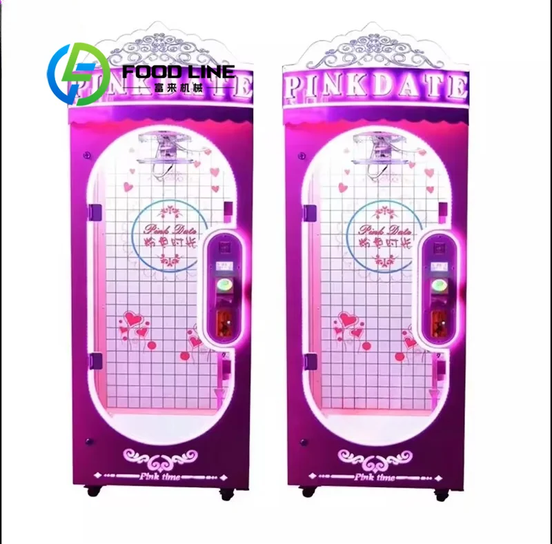 Indoor Pink Date Doll Aluminum Rail Scissors Prize Vending Coin Operated Skill Arcade Game Machine