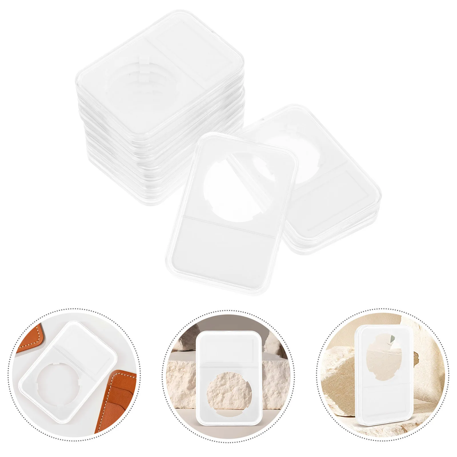 

10 шт., коробка для хранения монет, прозрачная, безопасная, запирающаяся, с гладкими краями для дисплея коллекции монет, держатель для банкнот, органайзер для ювелирных изделий