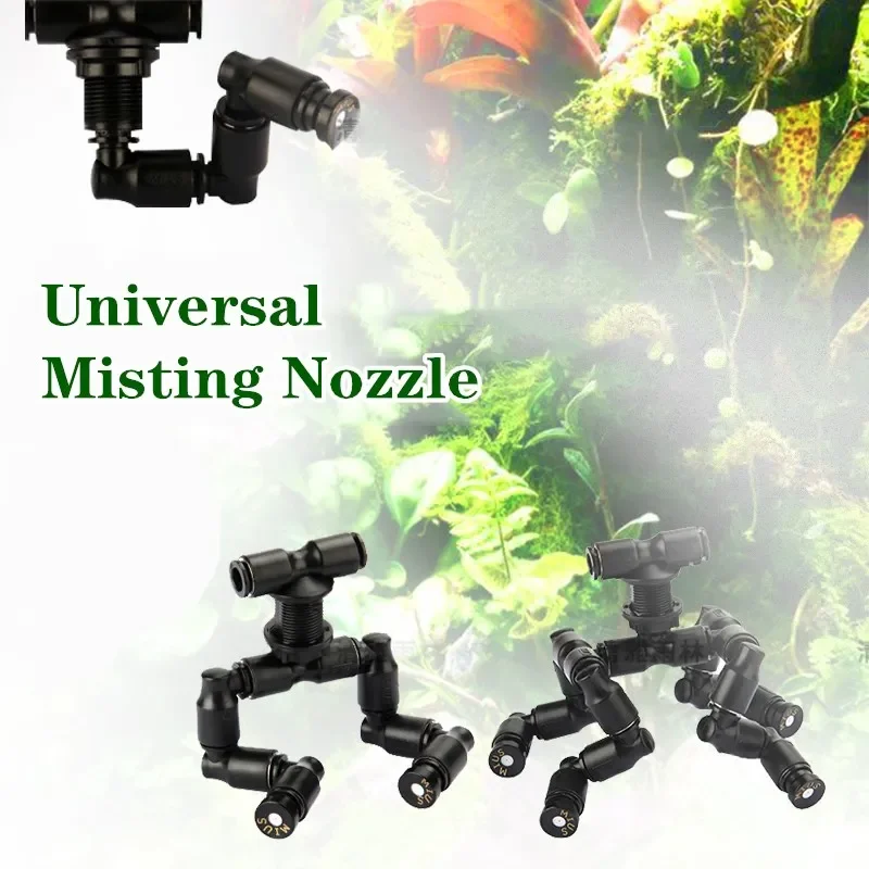 MIUS Reptiles Fogger Mist Sprinkler 360° Rotating Sprinkler Terrarium Adjustable Nozzle Greenhouse Garden Irrigation System