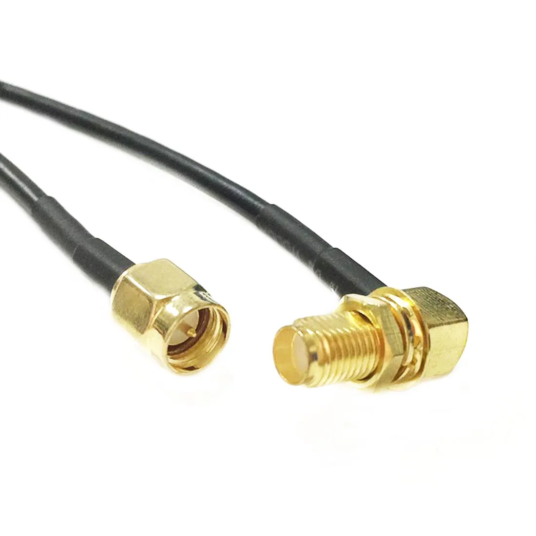 Modem Coaxial Cable SMA Female Jack Nut Right Angle Connector Switch SMA Male Plug Connector RG174 Cable 15cm 6