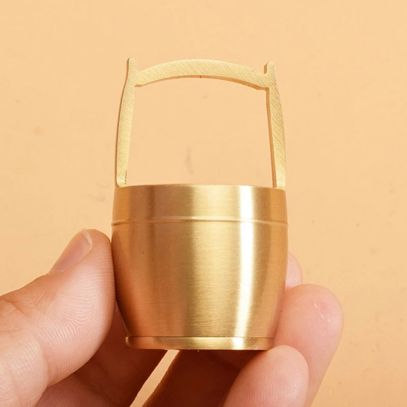 Pure Brass Bucket of Gold Ornament No Ingot Lucky Fortune Craft Feng Shui Ornament Home Desktop Decoration Gift