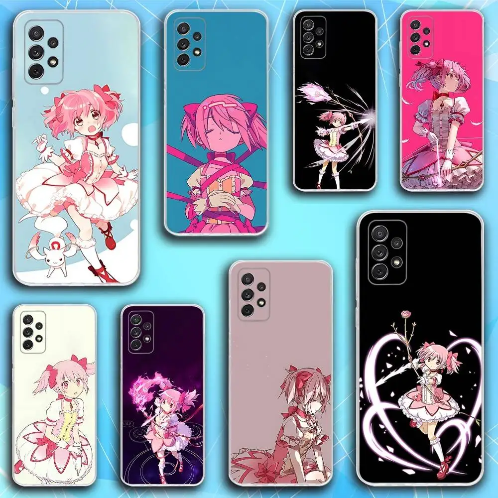 

M-Madoka Anime M-Magica Phone Case For Samsung S30,23,21,22,20, FE lite,S10,9,8,7 PIus Note20ultra Soft Transparent
