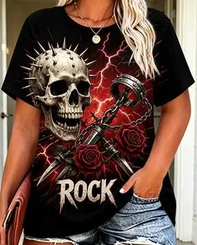 Women Retro Party Cocktail Vinyl Record Graphic T‑Shirt Music Drink Casual Short Sleeve Tee Top