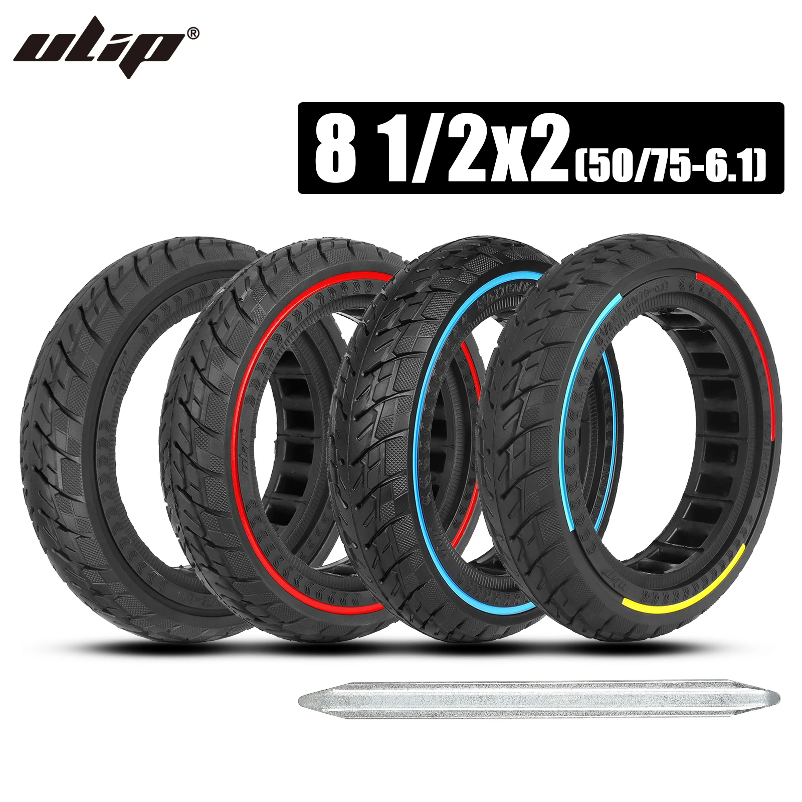 

ULIP 8.5x2 Off-Road Tubeless Solid Tire for Xiaomi M365 Pro Electric Scooter (50/75-6.1) Extra Thick Puncture Proof Durable Tire