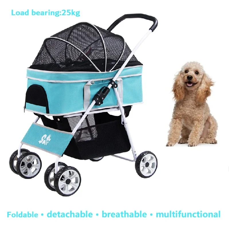 wholesale factory stock customized pet pramdogs travel cart  dog strollers small dogs cart for dogs and cats