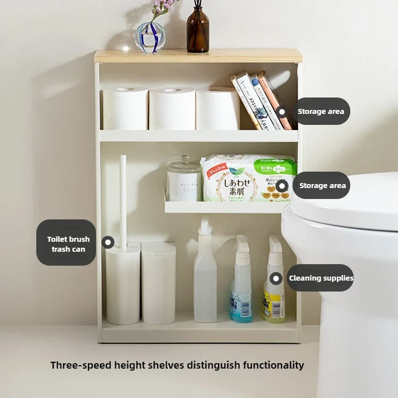 Iron Bathroom Gap Storage Cabinet, Multi Functional Kitchen Storage Removable Multi-layer Wood Rack 13/18cm Storage Holders