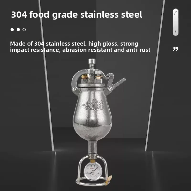 Hand-Crank Popcorn Machine Traditional Old-Fashioned 304 Stainless Steel Grain Small Household Popcorn Maker