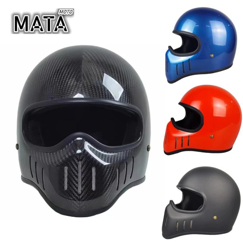 

Retro Helmet Fiberglass Full Face Helmet, Caf É Racing Driver, Lightweight Shell, Motocross Helmet Fiberglass Reinforced Plastic