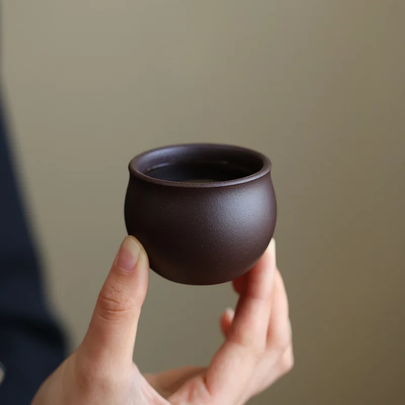Handmade Yixing Zisha Egg Shape Tea Cup 70ml Single Kung Fu Tasting Cup Personal Home Office Gift