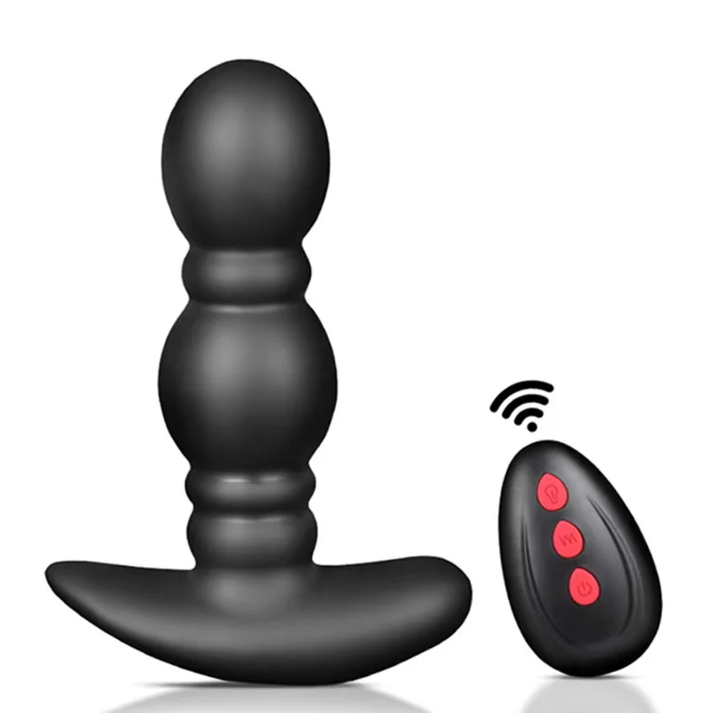Wholesale frequency anal plug vibrator anal beads silicone male prostate massager