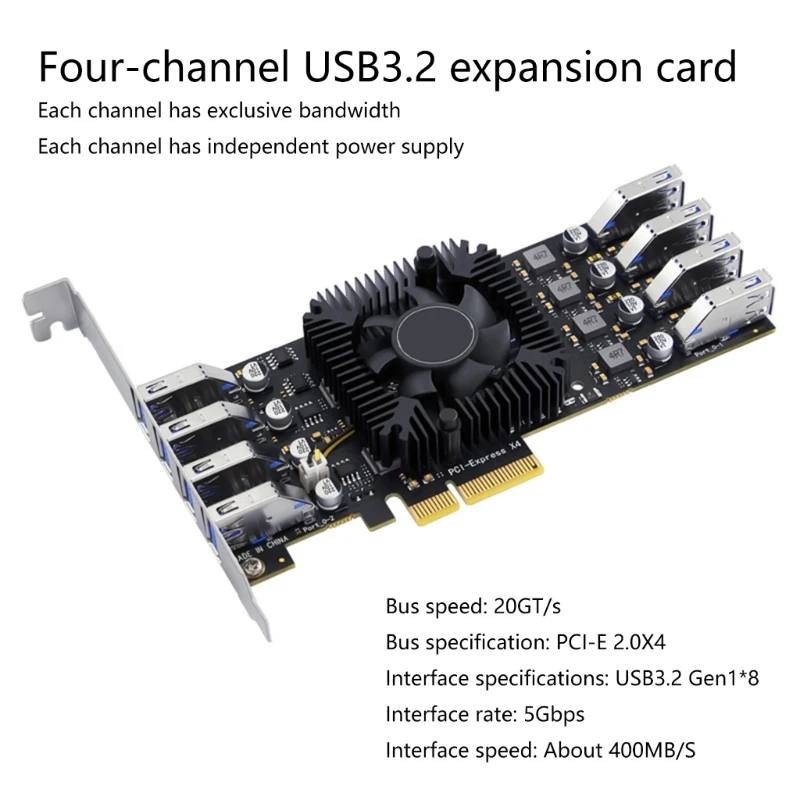 Carte PCIExpress rapide 5Gbps, 8 ports USB3.2, PCIe pour améliorer connectivité des ordinateurs bureau efficaces