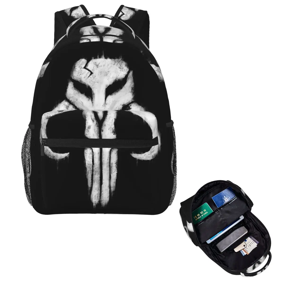 

Рюкзак с черепом Мандо, Лидер продаж, рюкзак большой емкости, детская сумка для книг, школьная сумка, сумки на плечо для мужчин и женщин