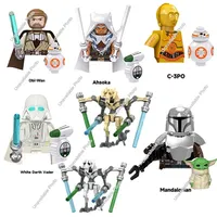 Hot Toys Star Wars Building Blocks Obi-Wan Rahm Kota Mace Windu C-3PO Darth Vader Ahsoka Boba Fett Mandalorians Brick Figure Toy