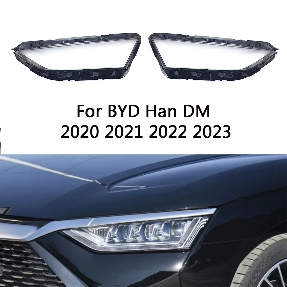 HTTCY  For BYD Han DM 2020 2021 2022 2023 front Car Headlight Cover Lens Shell Lampcover Lampshade Headlamp housing