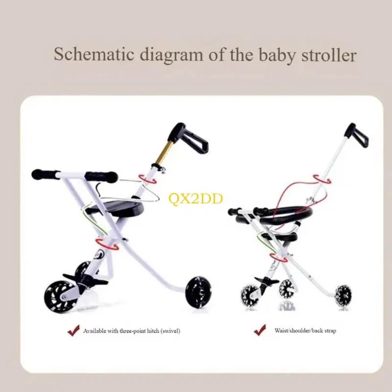 حزام أمان QX2D مصنوع من النايلون بخمس نقاط لكراسي تناول الطعام للأطفال الصغار، هيكل آمن للاستخدام الموثوق بمرور الوقت #4