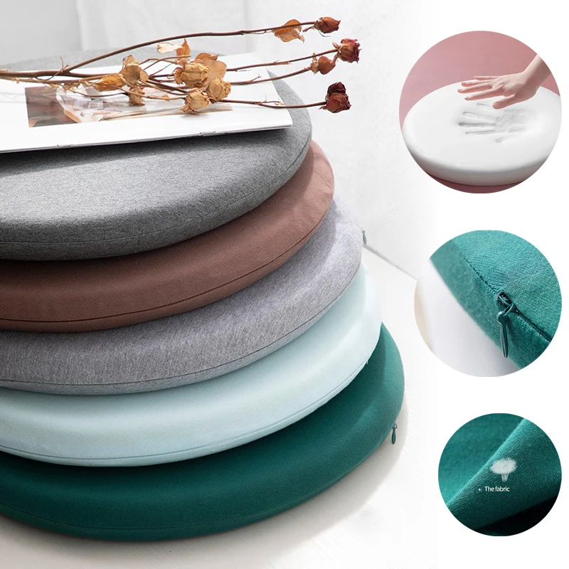 

Round Memory Foam Seat Pad Slow Rebound Floor Pouf Mat Anti-Slip Removable Cover for Garden Office Bedroom Outdoor Housewarming