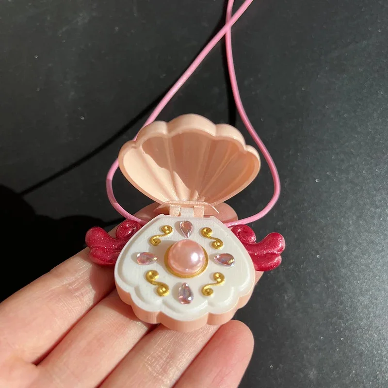 

Красочный кулон-подвеска в виде ракушки, открывающийся медальон, жемчужное волшебное колье-чокер, украшение для косплея, подарок, милый стиль принцессы