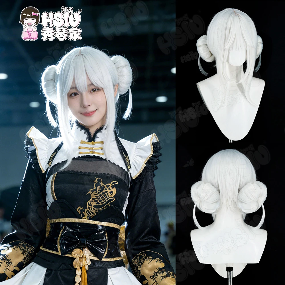 

Синтетический парик для косплея «HSIU»: белые короткие волосы + шапочка для парика, по мотивам игры NIKKE Blanche ‌ Парик для косплея