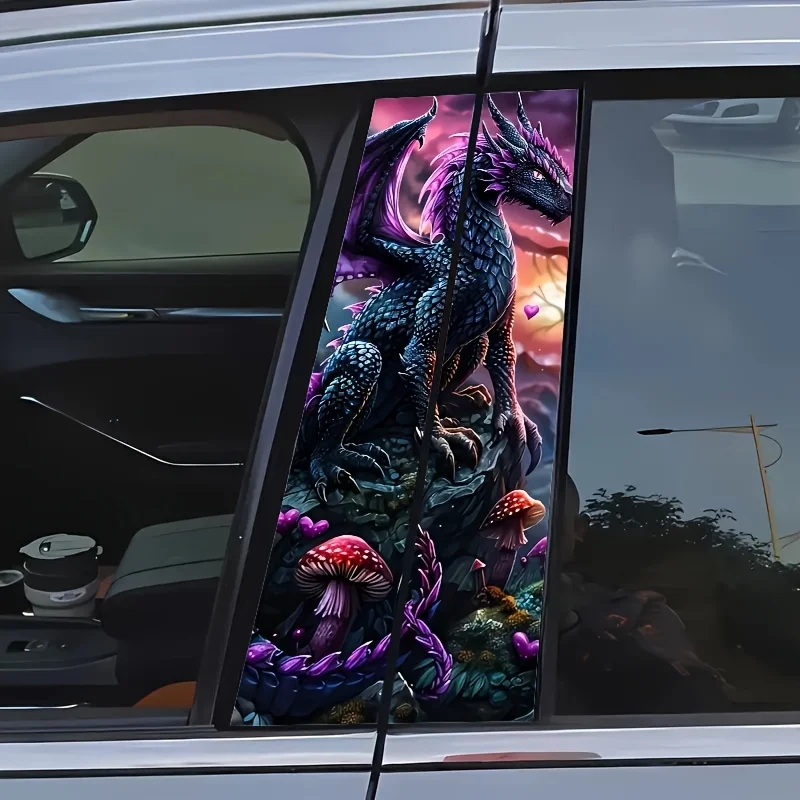 

A set of 2 high-quality waterproof vinyl decals, suitable for automotive middle columns, innovative B-pillar protective film,