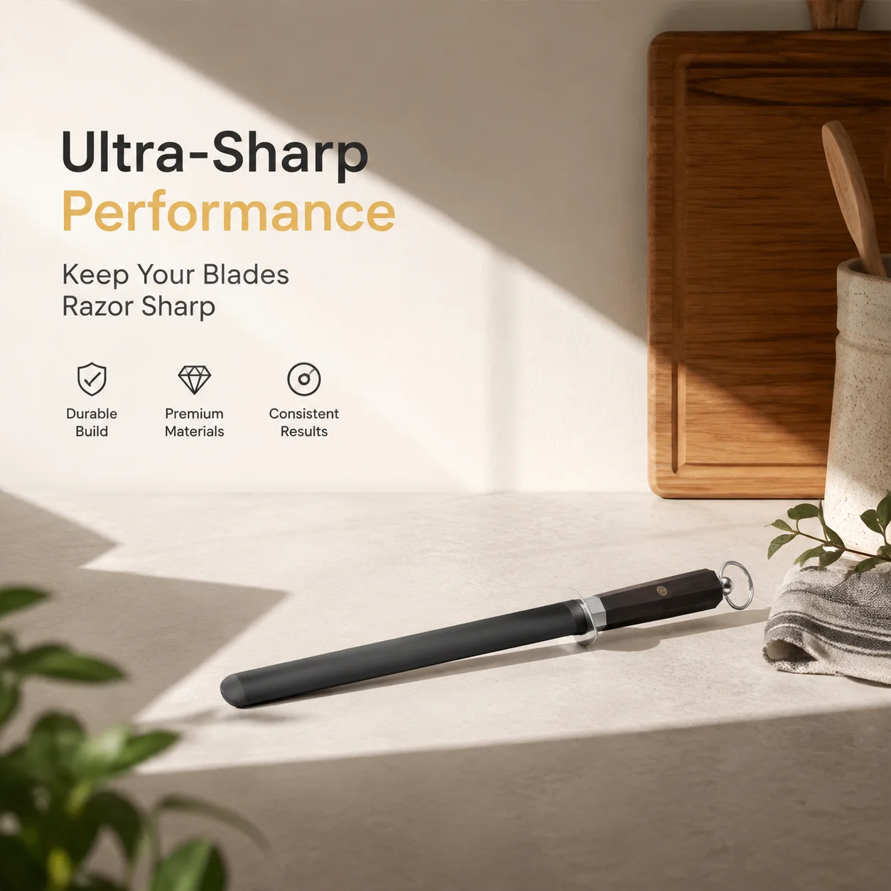 Professional Tungsten Knife Sharpening Steel Honing Rod for Chef Kitchen Knives Durable Long Lasting Blade Sharpener Tool