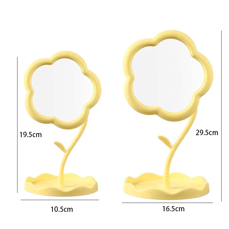 デスクトップひまわり化粧鏡クリエイティブ寮デスクトップ高価値寝室ミラー家の装飾ミラー 2 サイズ