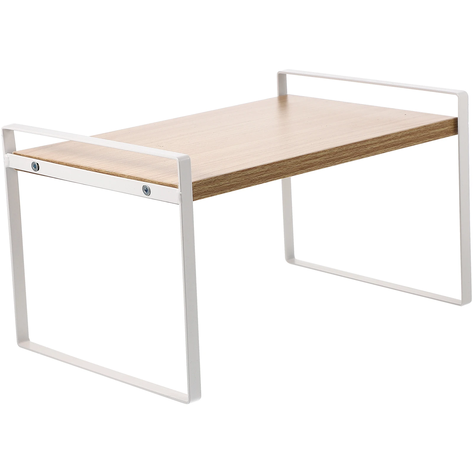 

Desk Storage Organiser Wrought Iron Rack Shelves Bookshelf Organize Desktop Office Organizer White