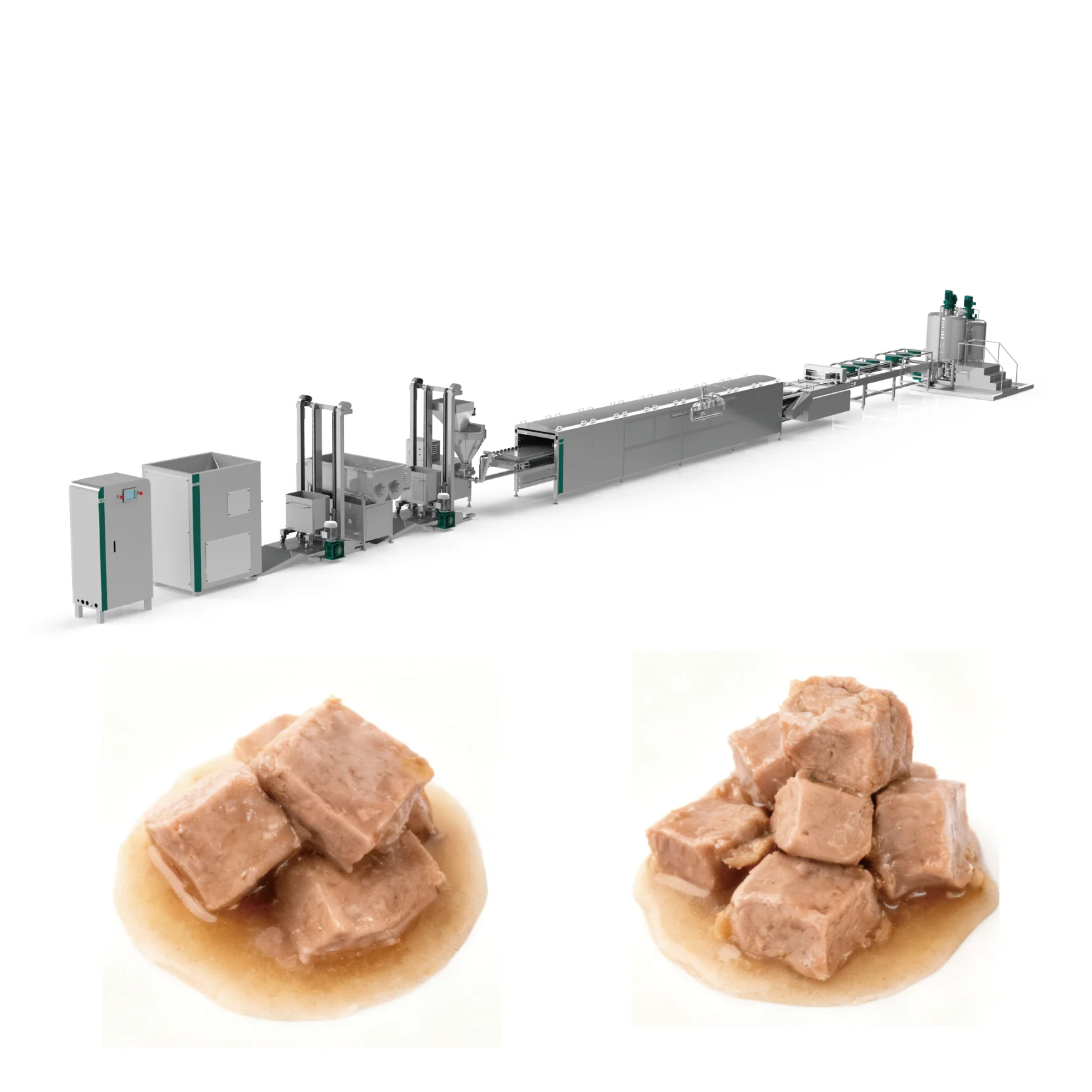 La linea di produzione di alimenti per animali domestici con metodo bagnato completamente automatico include miscelatore estrusore per la produzione di pellet per la lavorazione dell'alimentazione dei pesci di cani e gatti