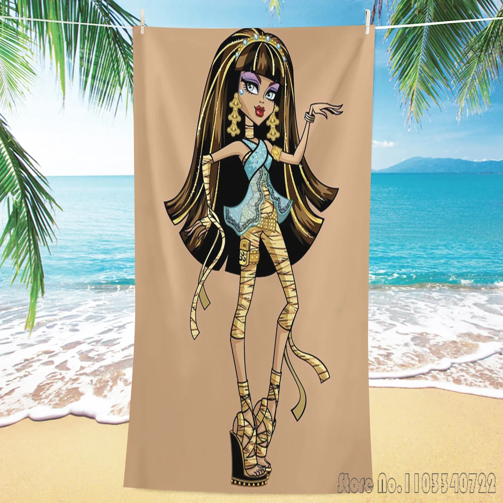 Monster High Beach Towels Children Cartoon Bath Towels Microfiber Beach Swimming Towel Decor for Kids Gift 75x150cm