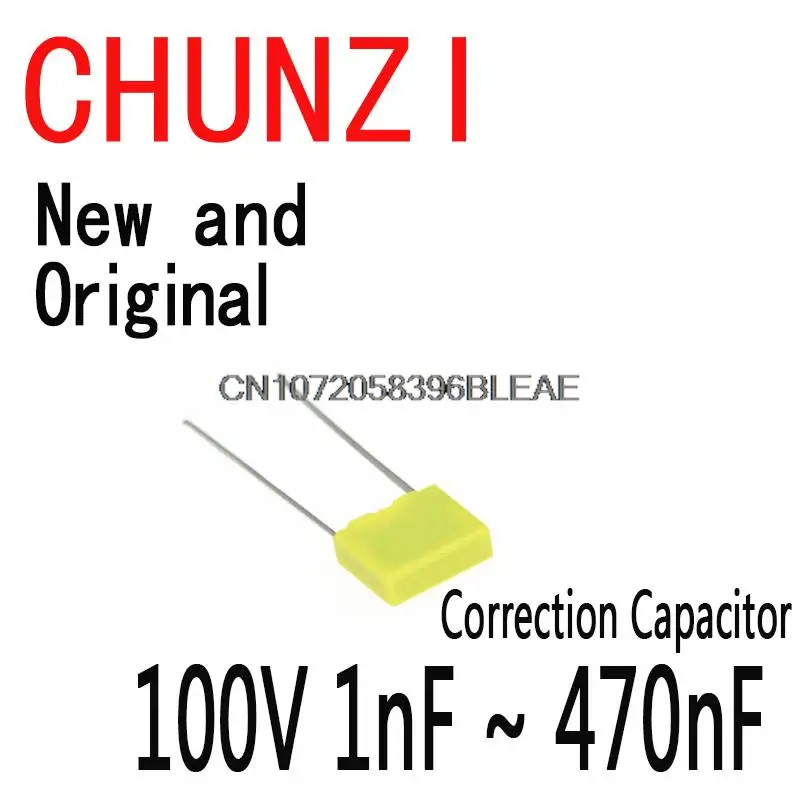 20PCS New Polypropylene Safety Plastic Film 100nf 220nf 10nf 47nf 22nf 1nf 0.47uf 0.1uf Correction Capacitor 100V 1nF ~ 470nF