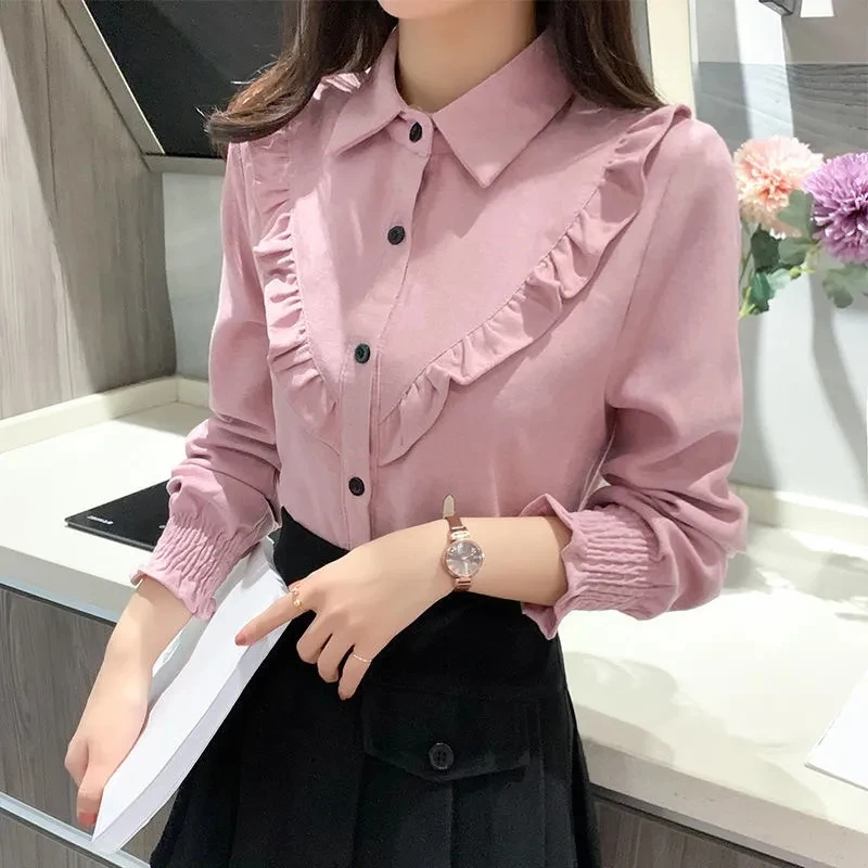 

Autumn Winter New Female Plush/non Plush Long Sleeved Shirt Women Retro Style Corduroy Fashion Thickening Warm Base Shirt Tops