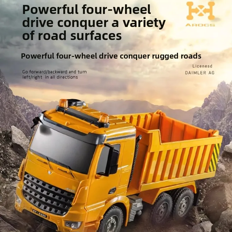 Радиоуправляемый самосвал Double Eagle в масштабе 1/20 со светом и звуком, игрушечная модель инженерного автомобиля с дистанционным управлением для мальчиков, детский подарок