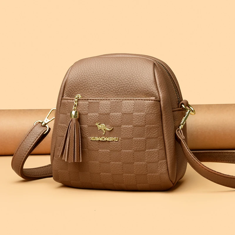 

Повседневная мини-сумка через плечо, женская маленькая сумка из искусственной кожи для телефона, кошелек, модное украшение с кисточками для путешествий, сумка на плечо для покупок