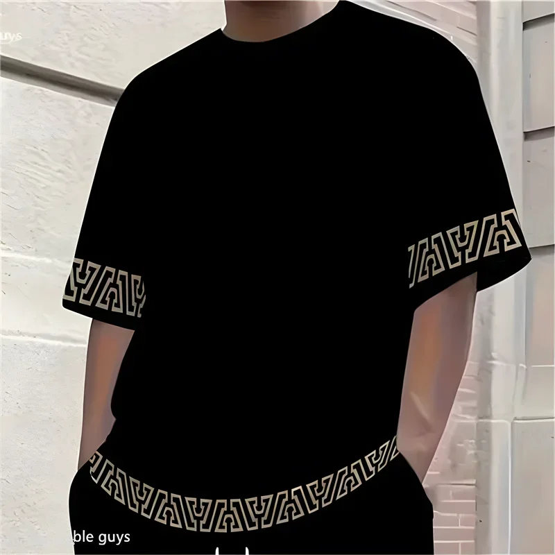 Sommer Herren Übergrößen Sport-T-Shirt Anime-Print Locker Sitzend Kurzarm Atmungsaktiv Weich Oversized Modische Oberteile