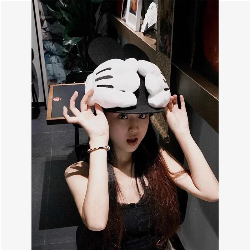 

Disney Mickey Internet celebrity hat bestie travel photography artifact showing face small ins trendy cute big ear baseball hat