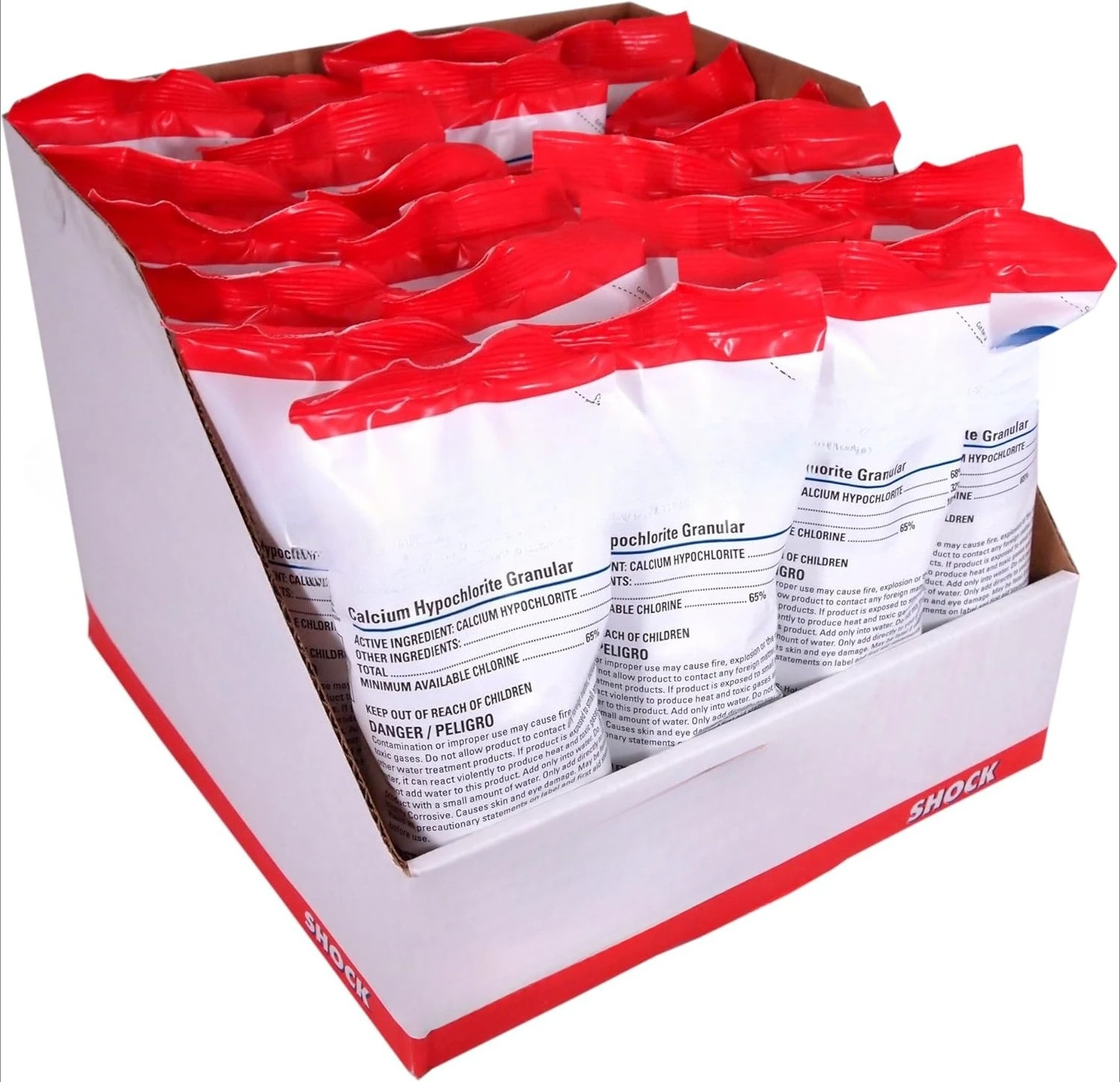 1-1901-24 Tratamiento de choque de cloro hipoclorito de calcio para piscinas, 1 libra, paquete de 24 · Venta directa de fábrica