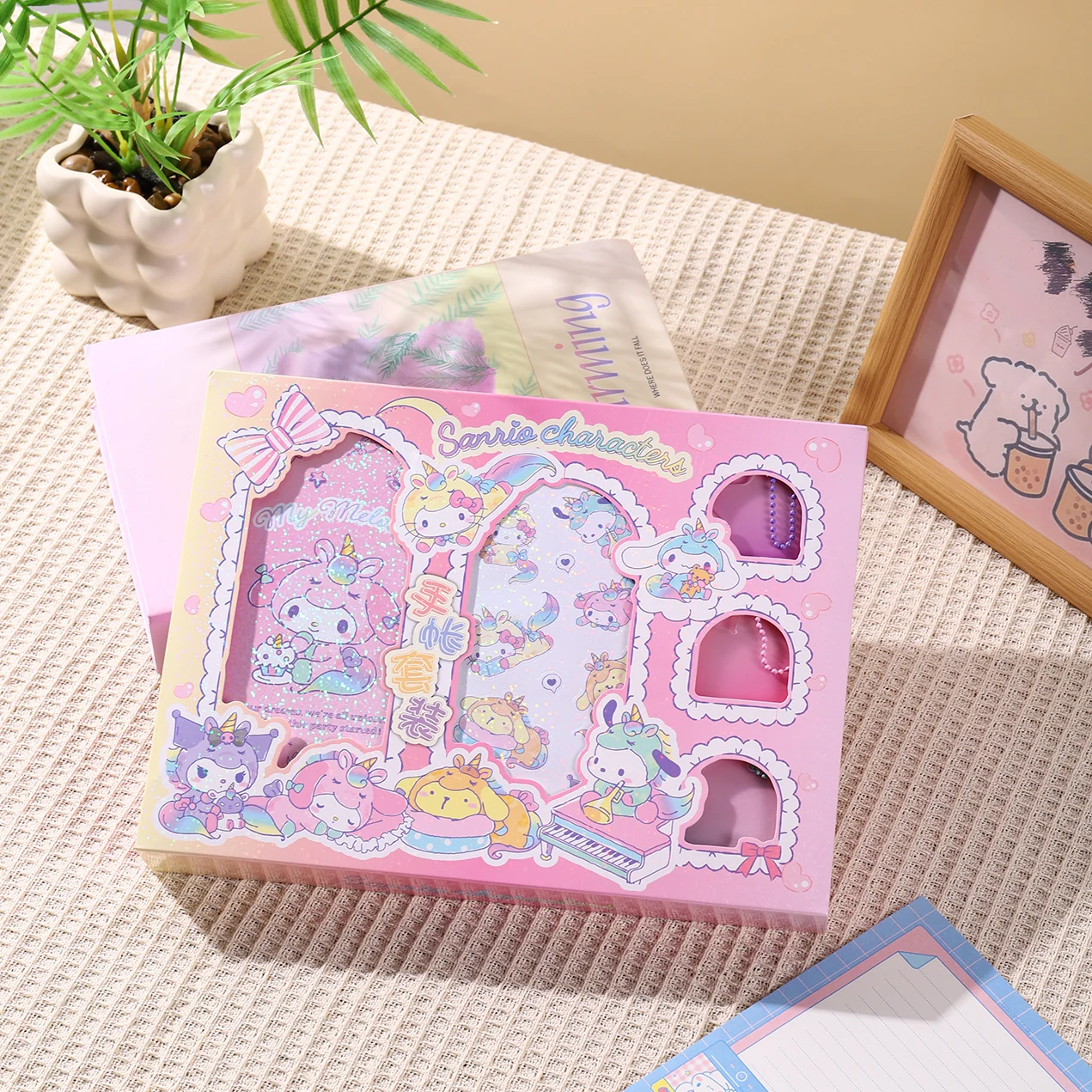 مجموعة دفاتر الملاحظات الجديدة من سلسلة Sanrio Unicorn، دفتر ملاحظات عالي القيمة، مخطط أسبوعي |   ألوان متعددة متوفرة