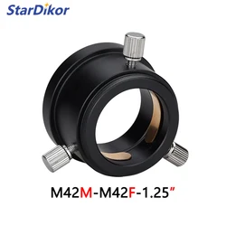 StarDikor-Adaptateur pour accessoires de télescope, 1.25 pouces, M42 x 0,75 à 1.25 pouces, avec anneau de compression, pour appareil photo Zwo Qhy, entièrement métallique