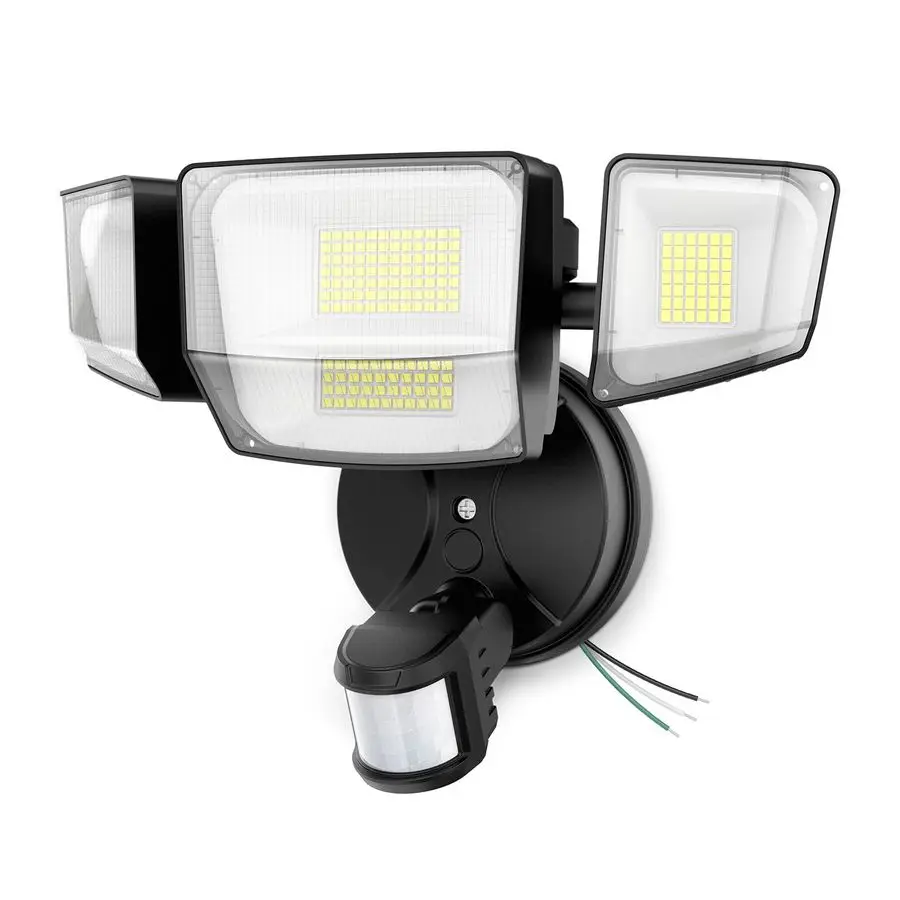

90W 10000LM LED Motion Sensor Outdoor Lights, 4Head Dusk to Dawn Outdoor Lighting, Hardwired Flood Lights, IP66 Waterproof 6500K
