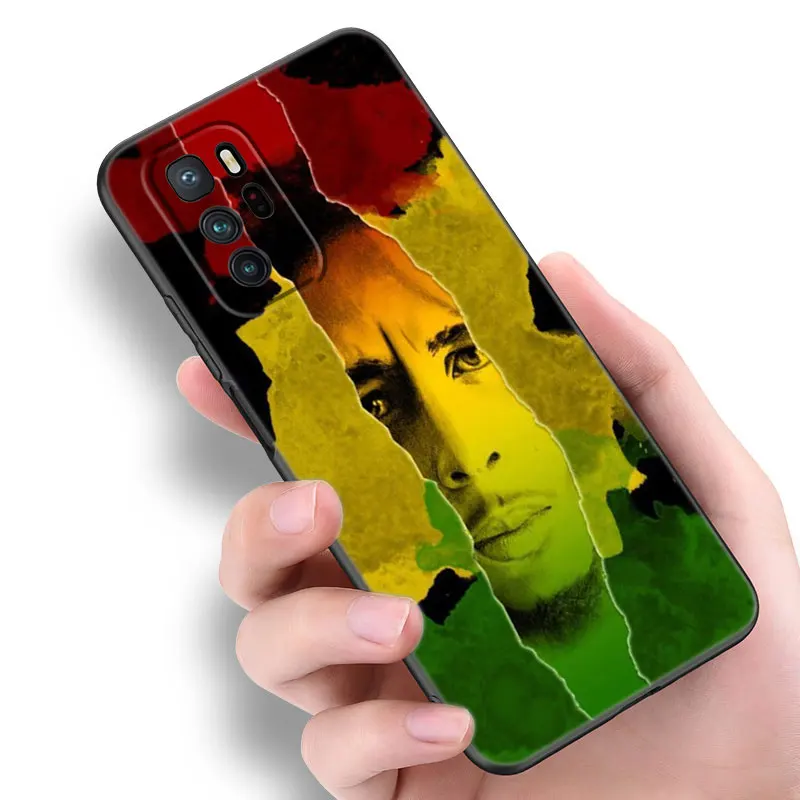 Reggae Bob Marley Black Silicone Phone Case For Xiaomi Redmi Note 10 11 11S 12 13 4G 8 9 11T Pro 5G Plus 8T 9S 10S 12S