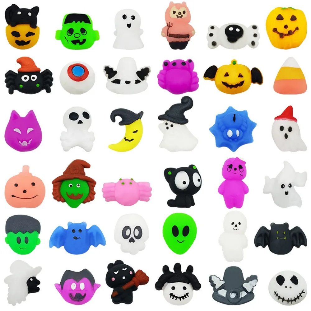 12/24 Pcs Halloween Dumpling Pinch Fun Halloween Ghost Festival Tricky Party Gift Decoration Kindergarten Reward Pinata Filling