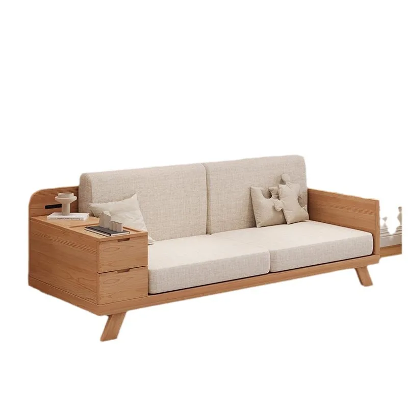 

Простой и современный трехместный диван из кремовой ткани, для зимнего и летнего использования, со съемными и моющимися чехлами, прочный диван для гостиной.