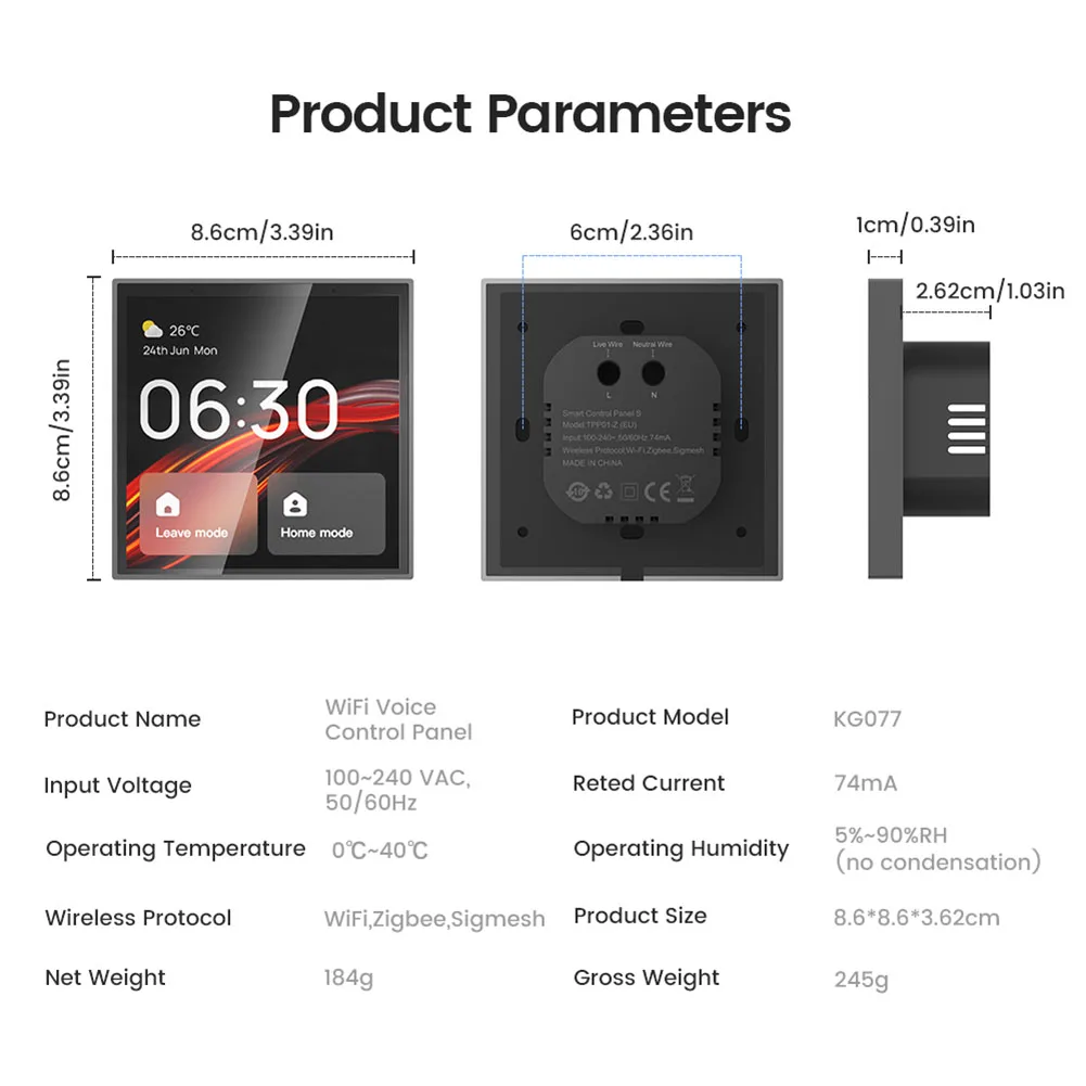 4 بوصة تعمل باللمس لوحة مركزية واي فاي BT زيجبي شاشة تعمل باللمس الذكية لوحة التحكم المركزية APP التحكم لوحة التحكم المركزية الذكية