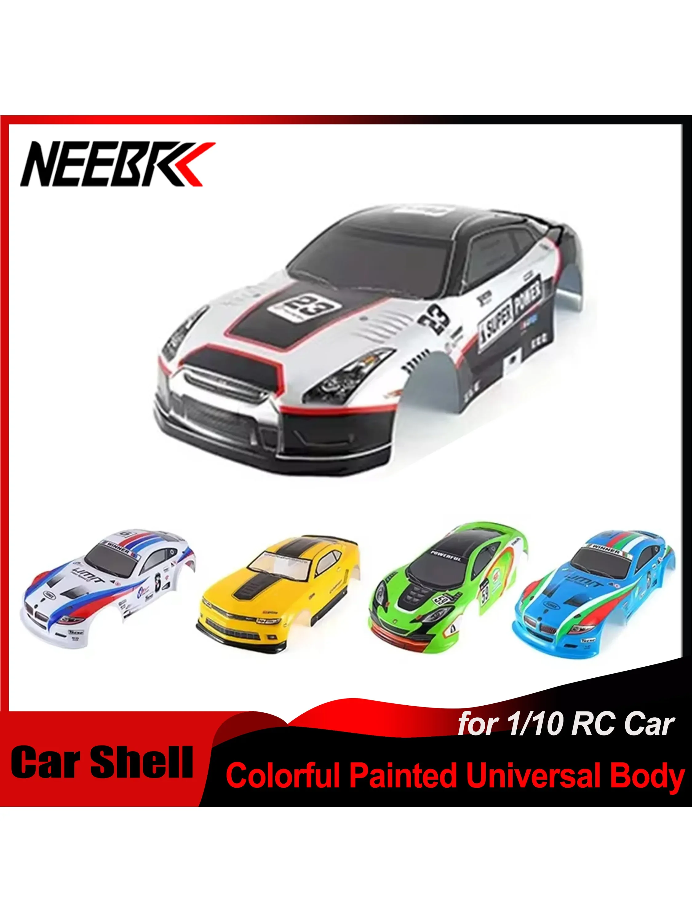 Coque de voiture RC 1/10, corps peint, largeur 195/190mm, couverture en PVC pour 1:10 RC, course à dérive Touring Hsp Yokomo Hpi ZD TAMIYA