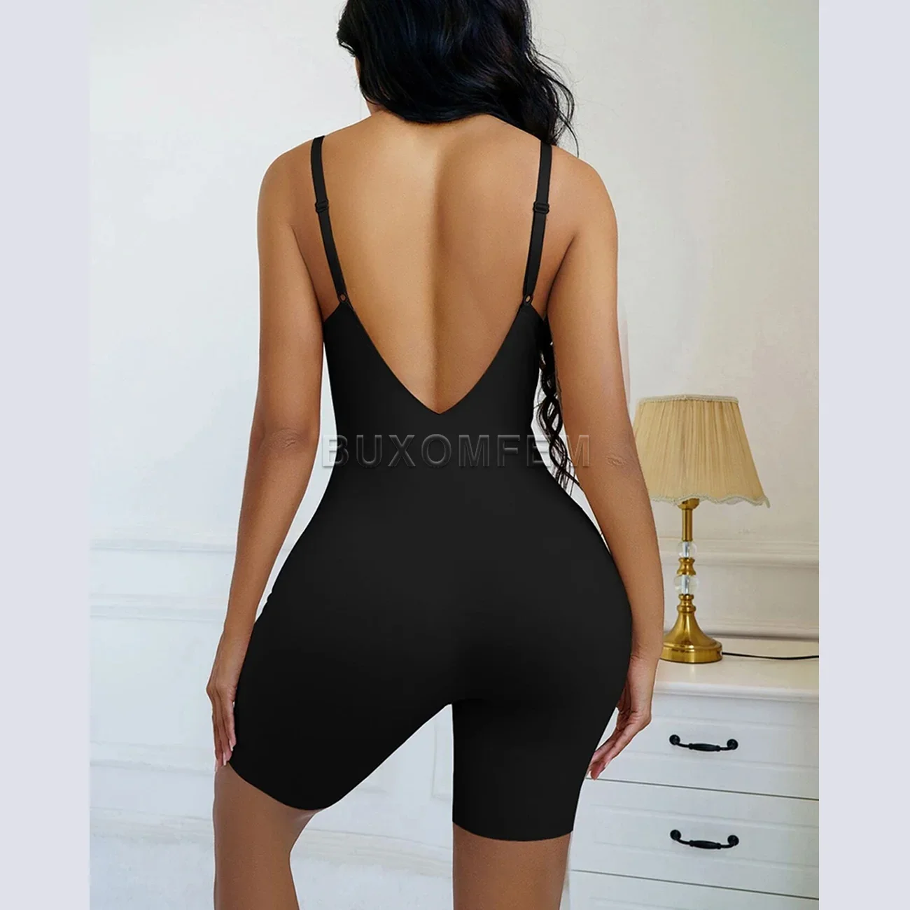 2024 Sexy Backless Shapewear Slim Fit Fajas Colombianas Girdle Women Full-Body Bodysuit with Bra X-Shape Invisible for Weddings