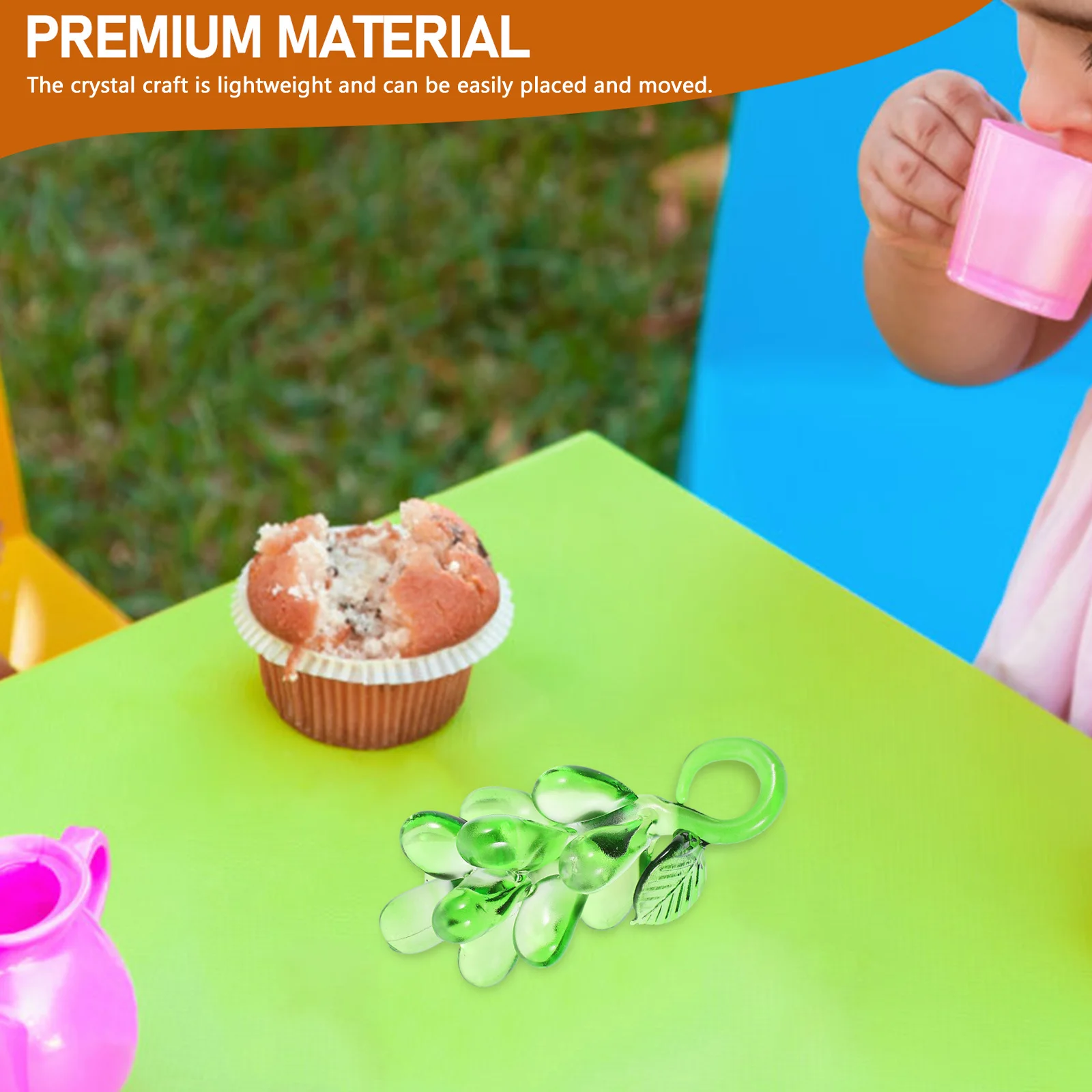 

Decorations Grape Figurine Fake Fruit Small Crystal Artificial Green Vivid Statue