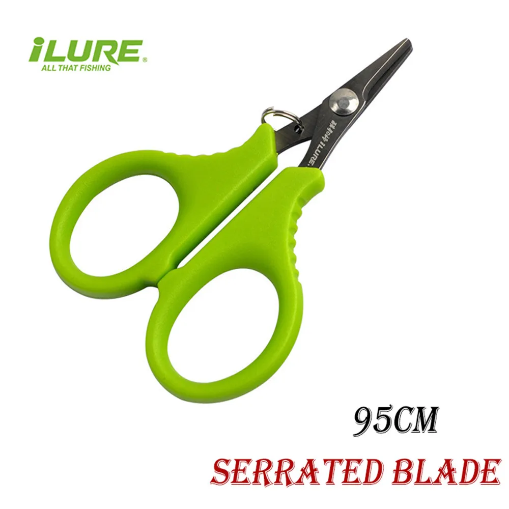 ILURE-Portable Mini Fishing Scissors Detachable Stainless Steel Pliers PE Braiding Line Carp Fishing Tools Accessories 9.5cm