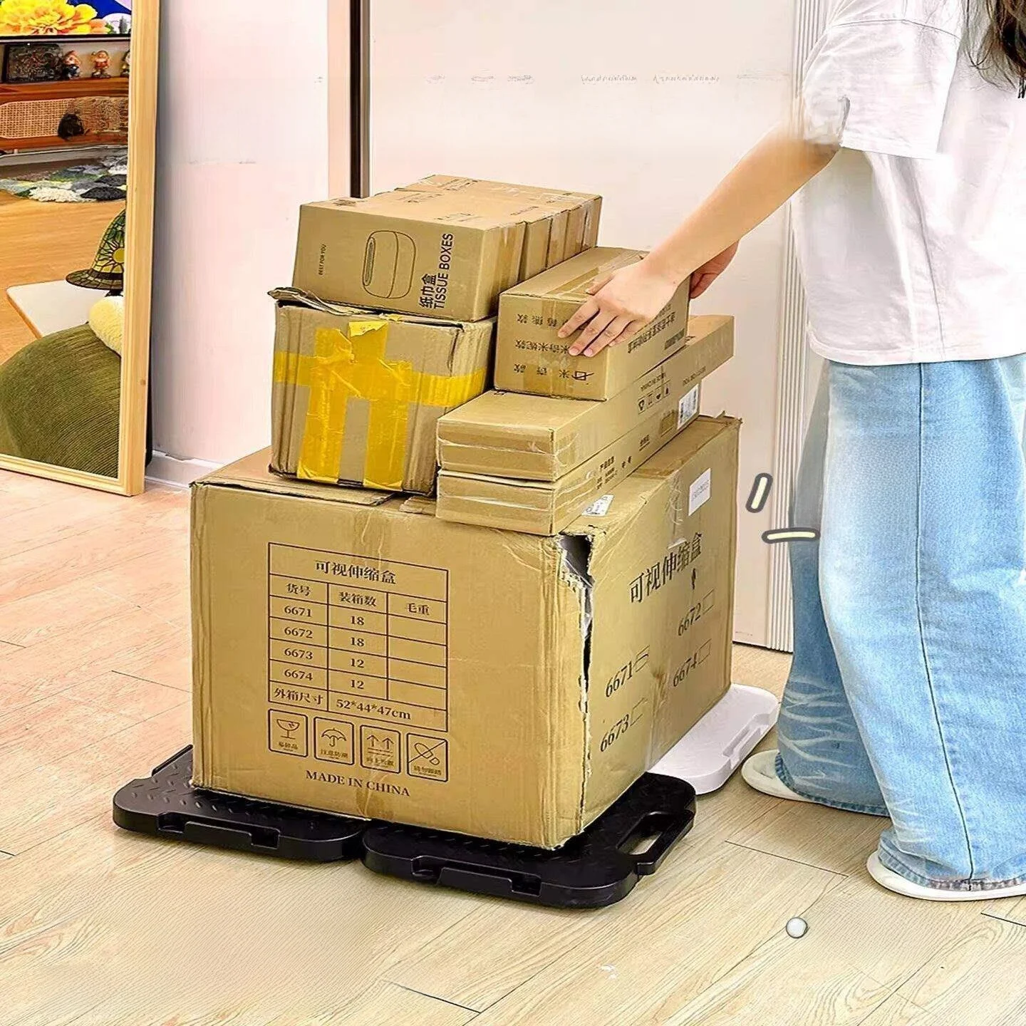 持ち運び可能なミニショッピングカート、独身女性の家庭用、タートル型フラットベッドハンドトラック、移動用キャリア、プラスチック製、折りたたみ式
